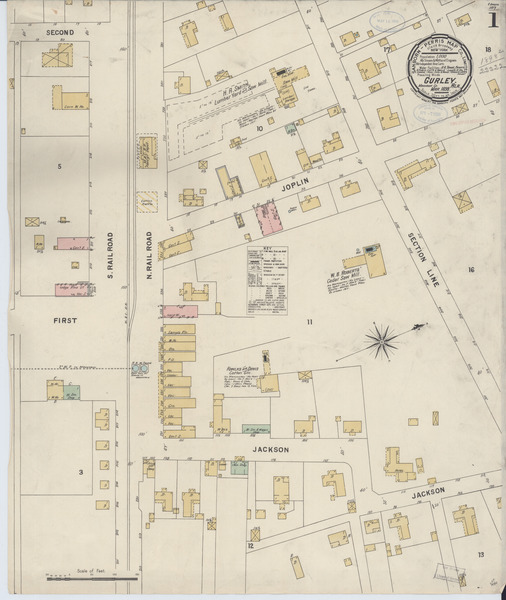 Sanborn Map, Gurley, 1898 - Gurley-1898, Pg 1