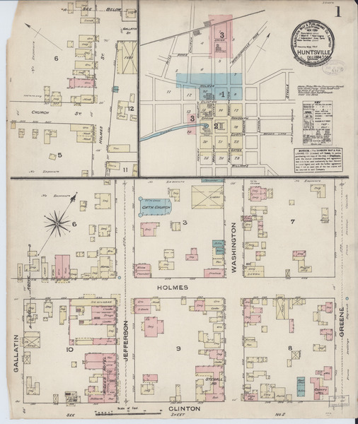 Sanborn Map, Huntsville, 1884 - Huntsville-1884, Pg 1
