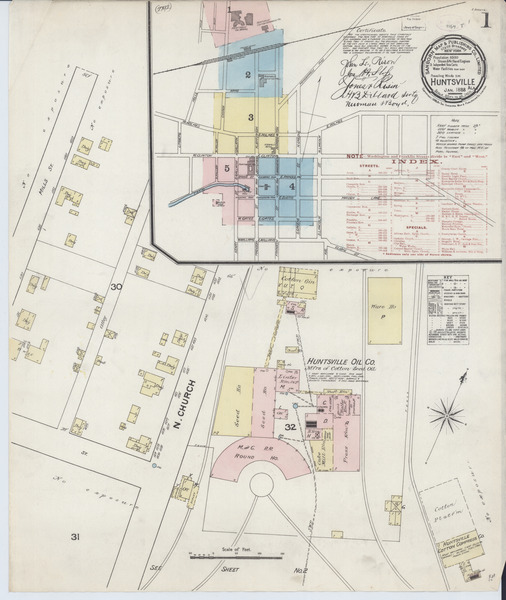 Sanborn Map, Huntsville, 1888 - Huntsville-1888, Pg 1