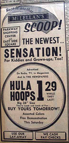 Huntsville History Vertical File - Hula Hoop Ad