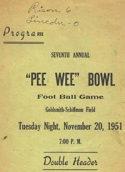 1951 PeeWee Bowl Program
