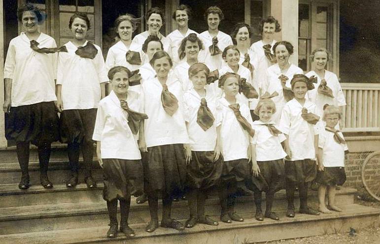 A group of Young Ladies in front of the YMCA Building, Early 1920s