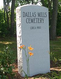 Dallas Mill Cemetery Marker